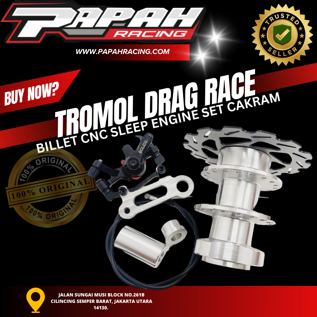 TROMOL DRAGRACE BELAKANG BILLET CNC UNIVERSAL SLEEP ENGINE SET CAKRAM